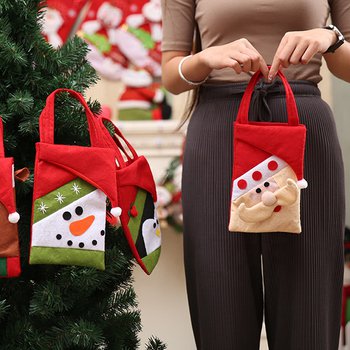糖果禮物袋-聖誕老人.雪人.麋鹿.企鵝造型手提袋-聖誕節禮品_2